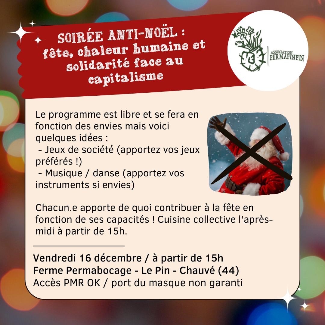 Soirée anti-Noël solidaire vendredi 16 décembre à 19h